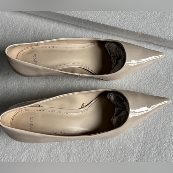 Mango Women's Cream Pointed Toe Heels - Picture 9 of 13